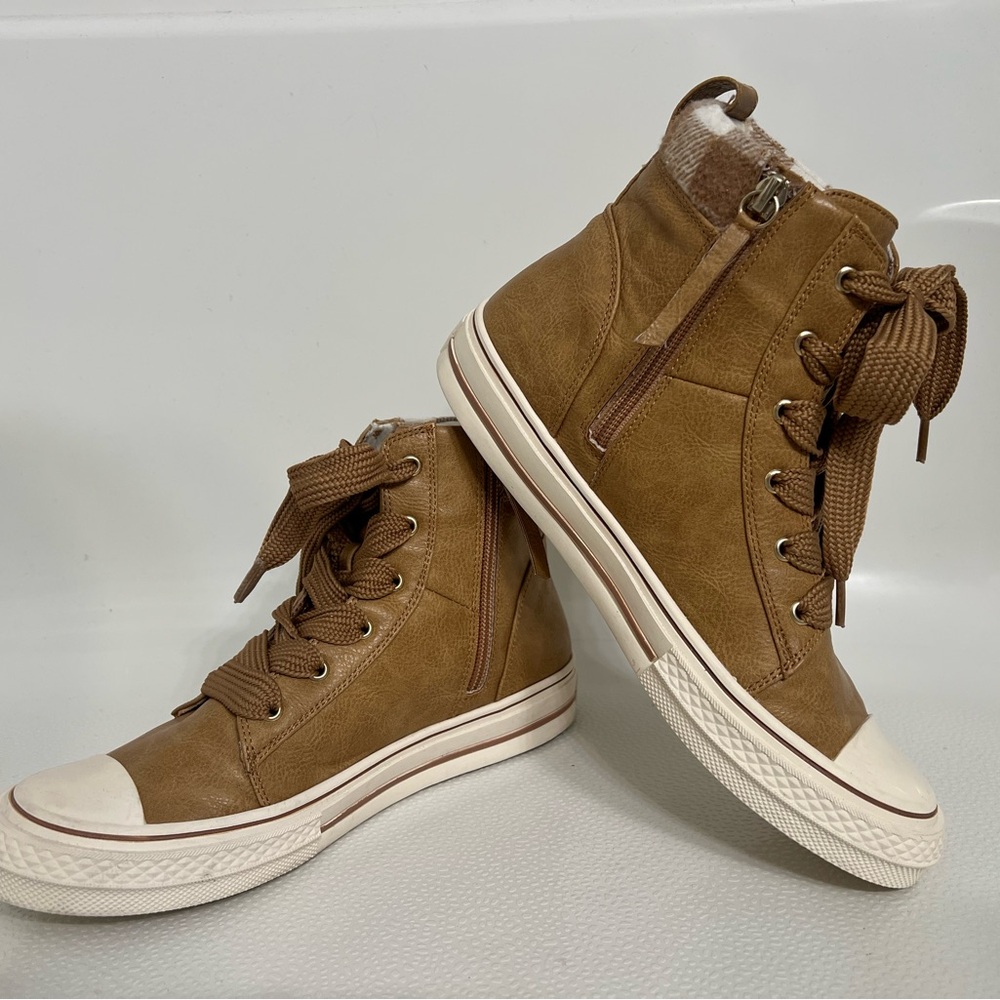 Yellow Box Brown High-Top Women's Sneakers